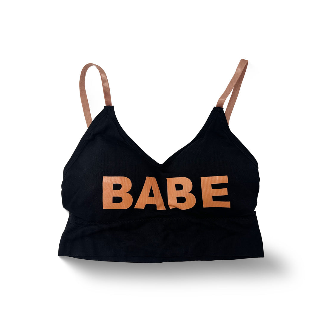 Babe Crop Support Bra (Black)