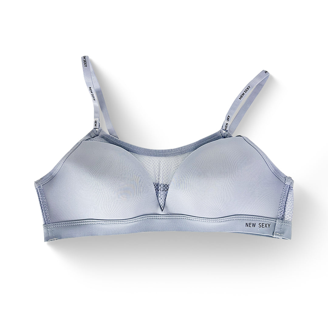 Seamless Mesh Comfort Malai Bra - GREY