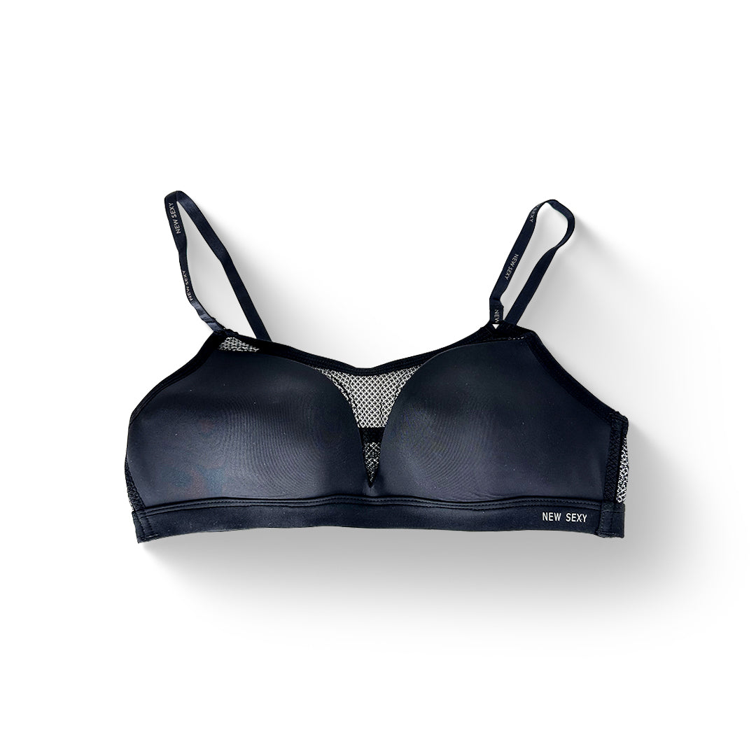 Seamless Mesh Comfort  Malai Bra-BLACK